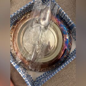 Oneida Silver Plated Caviar dish Set w\ Spoon